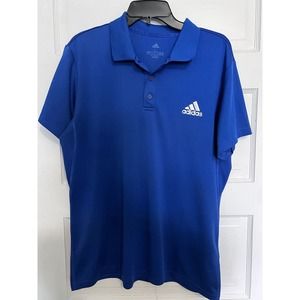 MENS ADIDAS SHORT SLEEVE ROYAL BLUE POLO GOLF SHIRT Cllmalite SIZE L LARGE